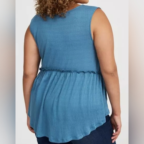 Torrid Blue V-Neck Tank Top - Picture 7 of 7